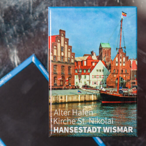 W023-M: Magnet Wismar: Alter Hafen, Zollhaus und Kirchturm St. Nikolai