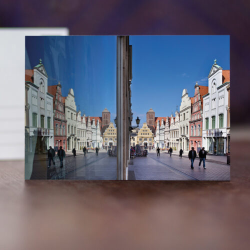 Postkarte Wismar W040: Giebelhäuser