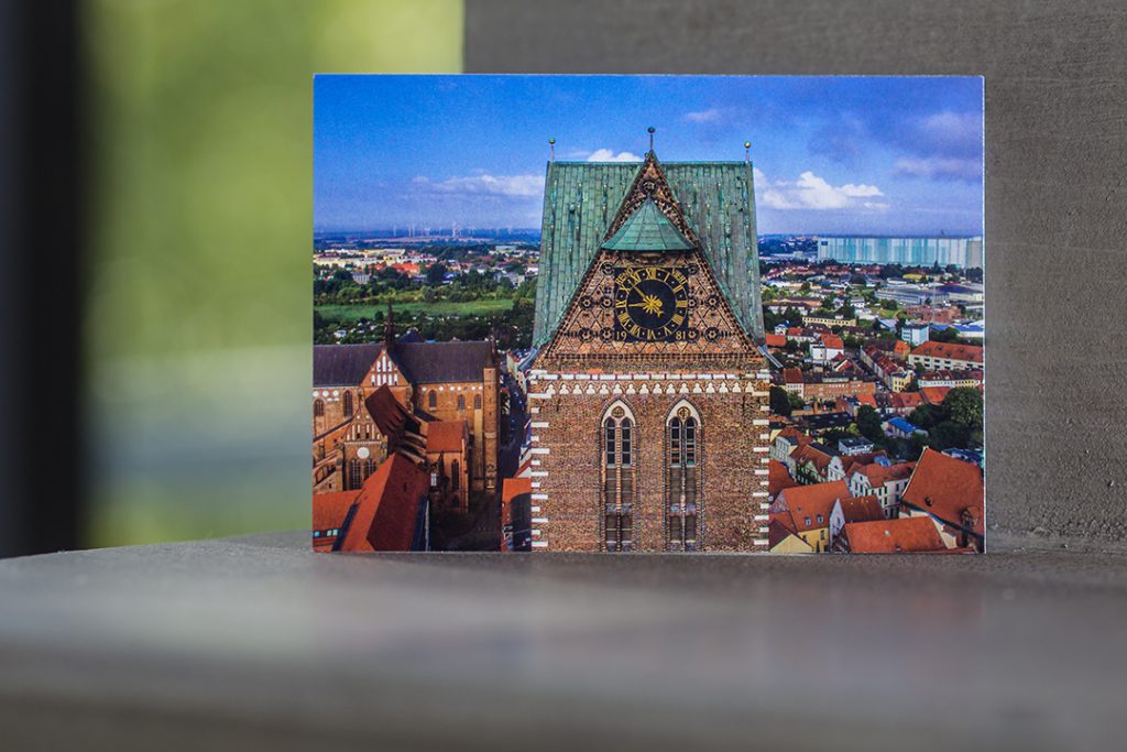 Postkarte Wismar W061: Spitze St. Marienkirchturm