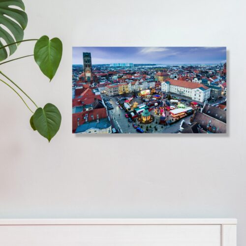 Wandbild Wismarer Weihnachtsmarkt (42 x 24 cm, Kunstdruck)