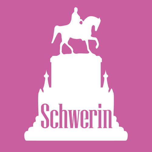 Aufkleber Reiter Schwerin (Bodoni)