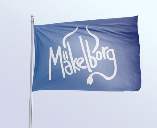 Fahne / Flagge Mäkelborg (Illustration mit Schwanz)