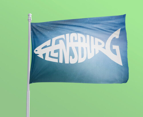Fahne / Flagge Typofisch FLENSBURG