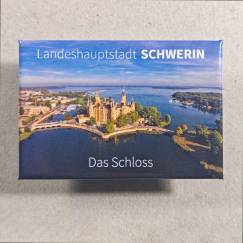 Kühlschrankmagnet von der Landeshauptstadt Schwerin S003-M: Schweriner Schloss und Schweriner See
