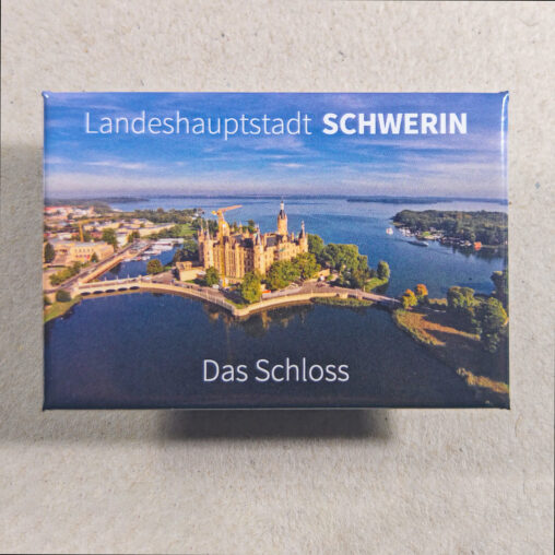 Kühlschrankmagnet von der Landeshauptstadt Schwerin S003-M: Schweriner Schloss und Schweriner See