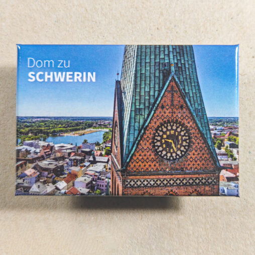 Kühlschrankmagnet von der Landeshauptstadt Schwerin S006-M: Dom St. Maria und St. Johannes: Turm